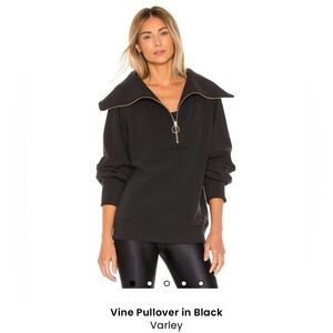 Varley Black Ribbed Knit Top